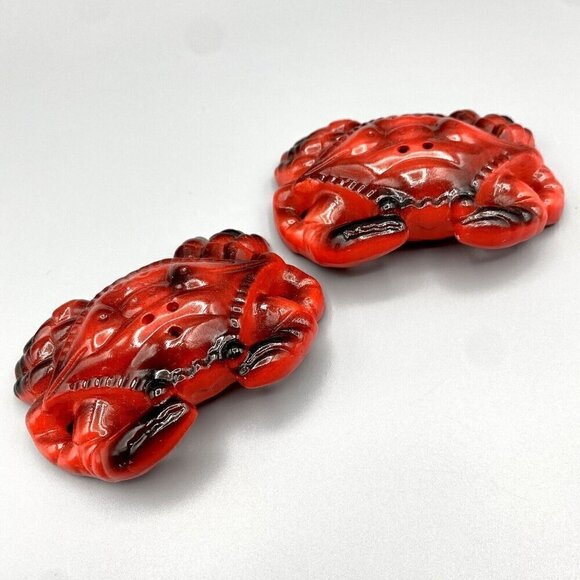 Unbranded Other - Red Crab Salt and Pepper Shakers Anthropomorphic Vintage Kitchen MCM MAINE